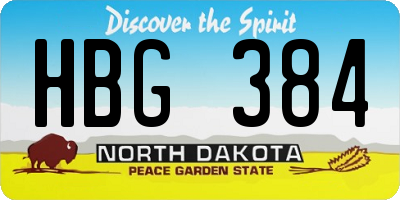 ND license plate HBG384