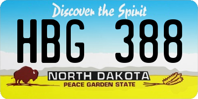 ND license plate HBG388