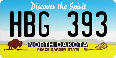 ND license plate HBG393