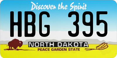 ND license plate HBG395