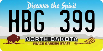 ND license plate HBG399