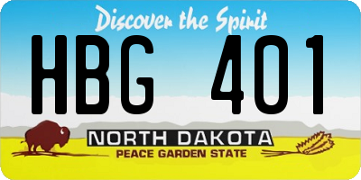 ND license plate HBG401