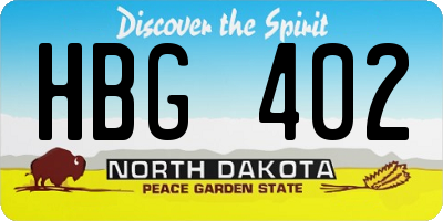 ND license plate HBG402