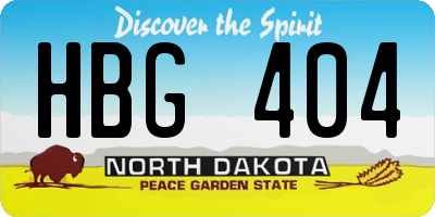 ND license plate HBG404
