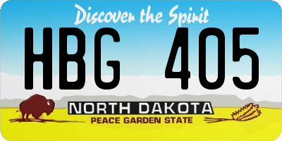 ND license plate HBG405