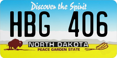 ND license plate HBG406