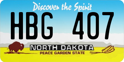 ND license plate HBG407