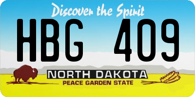 ND license plate HBG409