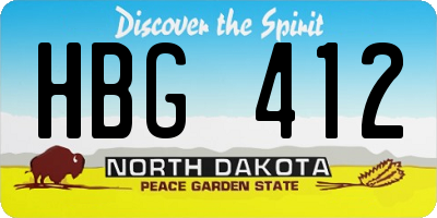 ND license plate HBG412