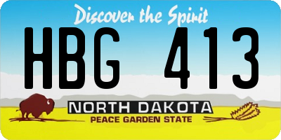 ND license plate HBG413