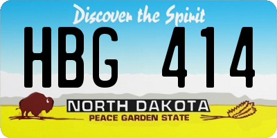 ND license plate HBG414