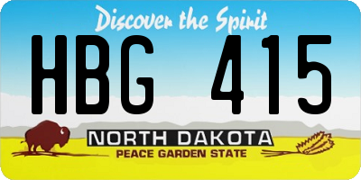 ND license plate HBG415