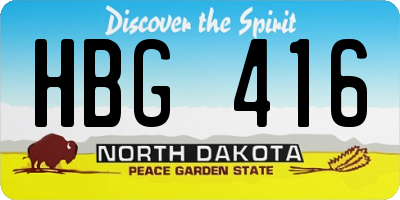 ND license plate HBG416