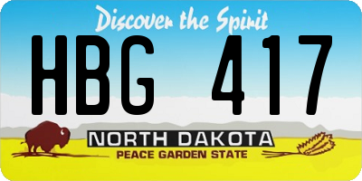 ND license plate HBG417