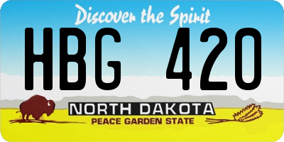 ND license plate HBG420