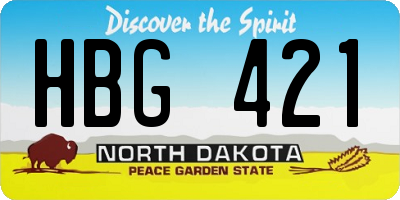 ND license plate HBG421