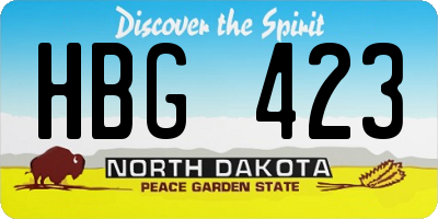 ND license plate HBG423