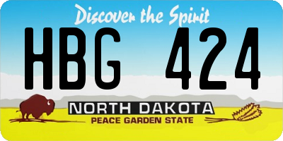 ND license plate HBG424
