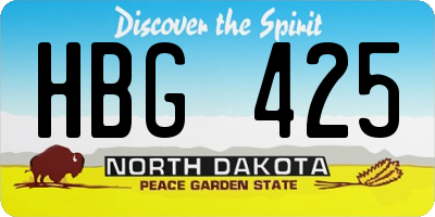 ND license plate HBG425