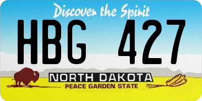 ND license plate HBG427