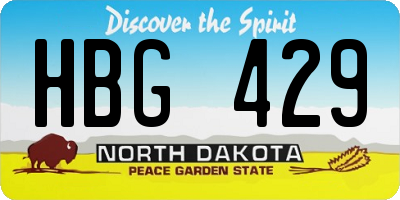 ND license plate HBG429