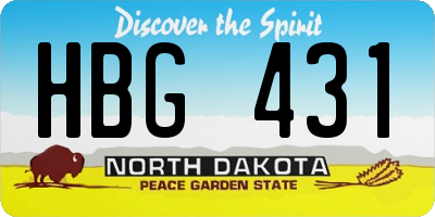 ND license plate HBG431