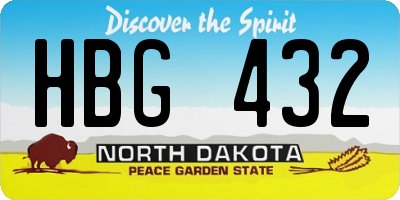 ND license plate HBG432