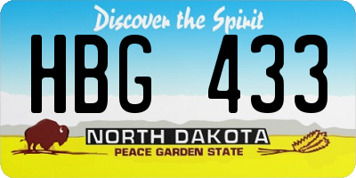 ND license plate HBG433