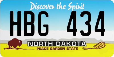 ND license plate HBG434