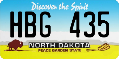 ND license plate HBG435