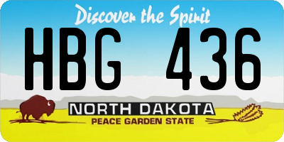 ND license plate HBG436