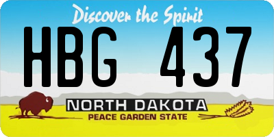 ND license plate HBG437