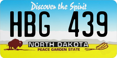 ND license plate HBG439