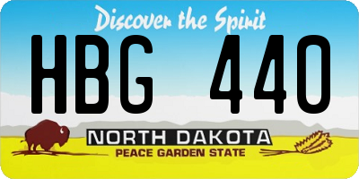 ND license plate HBG440