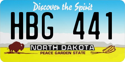 ND license plate HBG441