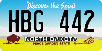 ND license plate HBG442