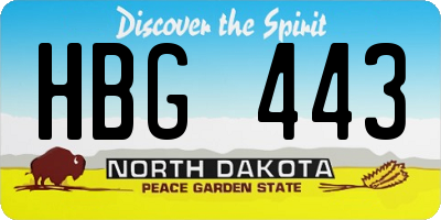 ND license plate HBG443