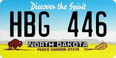 ND license plate HBG446