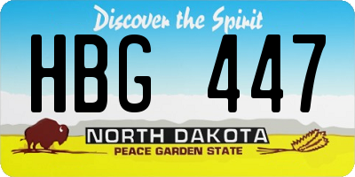 ND license plate HBG447