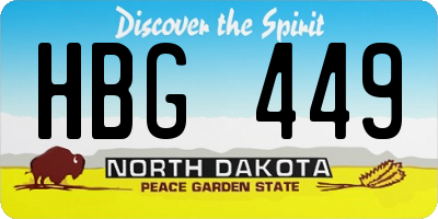 ND license plate HBG449