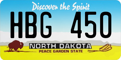 ND license plate HBG450