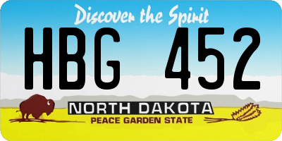 ND license plate HBG452