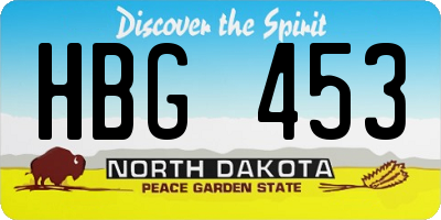 ND license plate HBG453