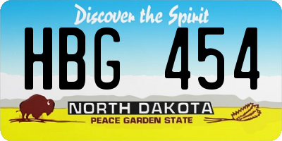 ND license plate HBG454