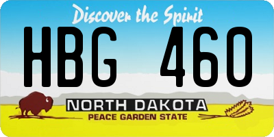 ND license plate HBG460