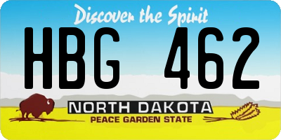 ND license plate HBG462