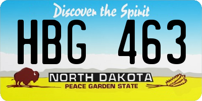 ND license plate HBG463