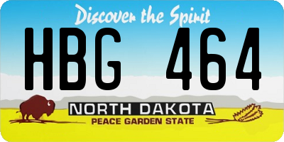 ND license plate HBG464