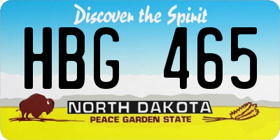 ND license plate HBG465