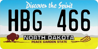 ND license plate HBG466